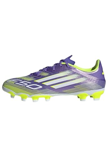 adidas Unisex Adulto F50 League Multi Ground Football Boots, Purple Rush/FTWR White/Lucid Lemon, 43 1/3 EU