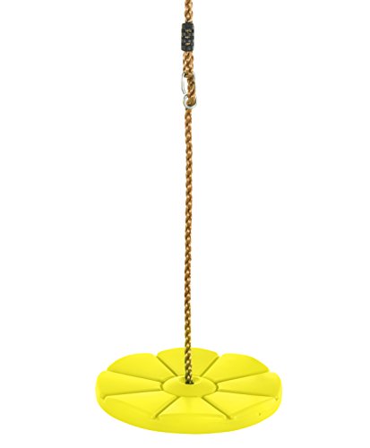 Swingan Cool Disc Swing with Adjustable Rope (Fully Assembled), Yellow