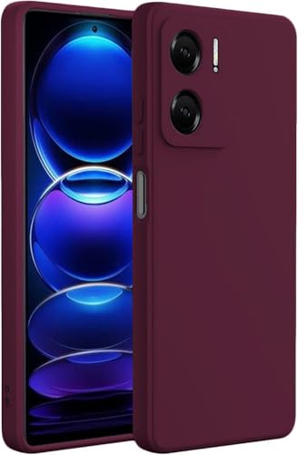 Image of DIZORO Compatible with Mi Redmi 11 Prime 5G Back Cover with Upgraded Square Edges for Camera Protection Premium Designer Lightweight Shockproof Flexible Matte Silicone Mobile Phone Case (Wine Red)