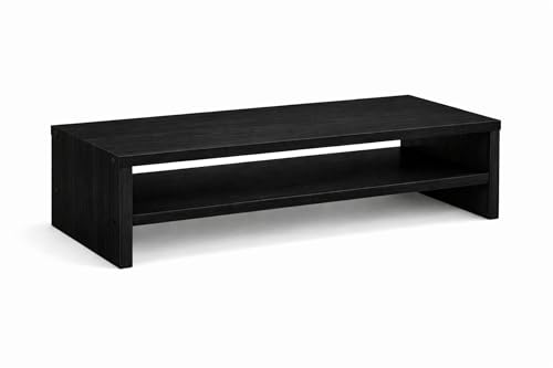 Image of Enigmatic Woodworks Wooden Monitor Stand with Storage Organizer for Desk, Tables, Office, Home, Studio, Study Table (Wenge)