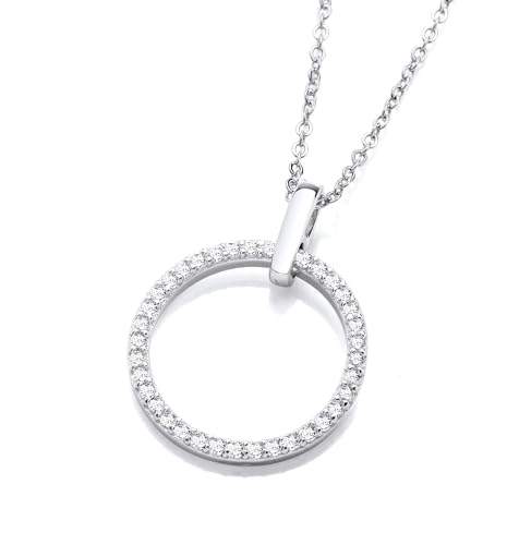 Image of Old English Jewellers 925 Sterling Silver Cz Circle of Life INFINITY Pendant Necklace 16-18 inch Adjustable