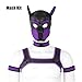 QUYUWOWO Neoprene Dog Full Face Puppy Mask Removable Pup Hood Halloween Mask (Purple, Mask)
