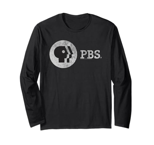 Photo de PBS Distressed Vintage Logo Public Broadcasting Service Manche Longue