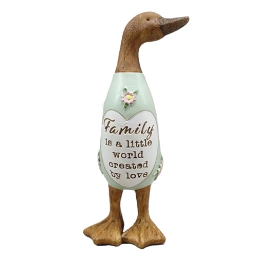 Shudehill Giftware Daisy Message Wooden Duck Ornament Gift - Family Friends Auntie Daughter Sister Grandma Nan or Mum Messages (Family)