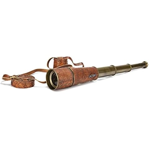 Antique Vibes Vintage Brass Telescope Pirate Spyglass Sailor Ship Scope Nautical Gift For Dad & Grandad On Fathers Day Cover