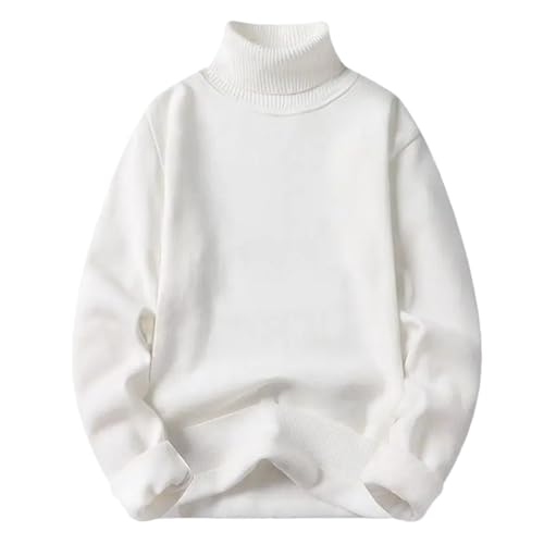 Men's Winter Fleece Turtleneck Sweater - Fashion Knitted Pullover Men's Solid Color Warm Knitting Pullover Sweater