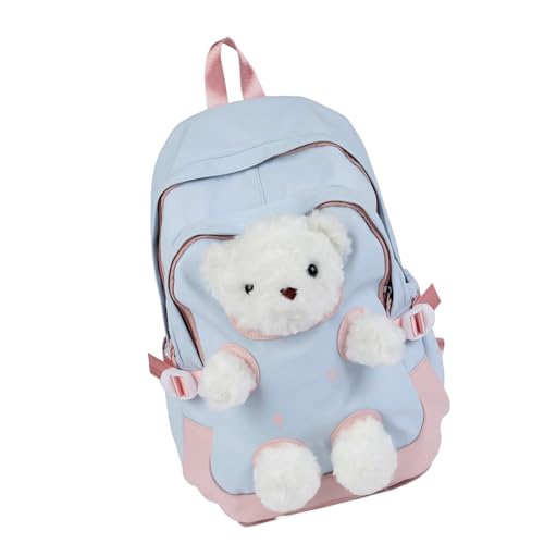 Sac à dos ordinateur portable en nylon avec motif ours pour campus