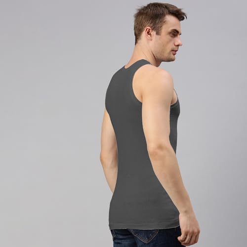 Image of sporto Macho Men's Vest | 100% Combed Cotton | U Neck Sleeveless Innerwear | Soft Hand Feel Comfort Fit | Good Absorbency | Everyday Wear | Color May Vary (Pack of 3)
