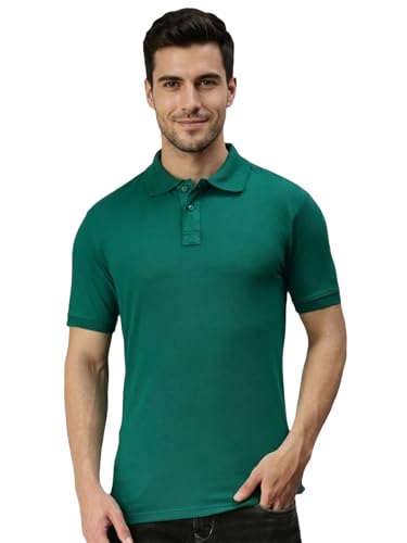 Image of Lux Cozi Men's Cotton Solid Polo Tshirt | Collar Tshirts | Half Sleeves | Stylish & Premium All Day Wear | Pack of 1