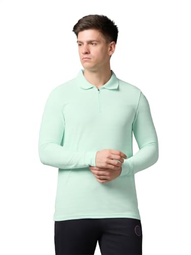 Image of TECHNOSPORT Men's Slim Fit Full Sleeve Polo T-Shirt with Collar, MATPIQ Quick Dry Moisture Wicking Polo Tee for Gym Sports Golf and Casual Wear