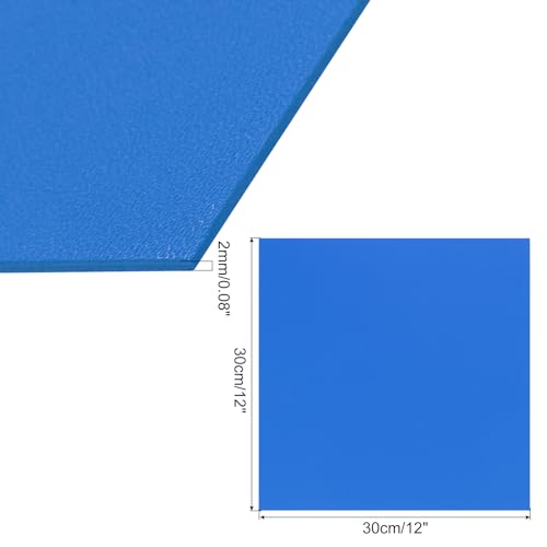 Image of ABS Plastic Sheet 12 x 12 Inch,Flexible Plastic Sheets 1 /12 Inch Thick Thermoplastic Sheet with Leather Texture Light Blue for DIY Crafts Decors 1Pcs