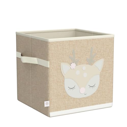 Bieco Aufbewahrungsbox Kinder | REH Ella Motiv ca. 36L faltbar | Süße Spielzeug Kiste für Kallax Regal | Aufbewahrungsbox 33x33x33 | Kallax Boxen für Spielzeug Aufbewahrung | Storage Box Kallax Korb