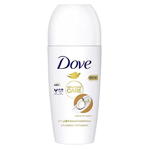 Dove Roll On Advanced Care Cocco, Deodorant, Antitranspirant, sanfte Formel mit dreifacher Feuchtigkeitsspendend, Schutz für bis zu 48 Stunden, Deodorant für Herren und Damen, 50 ml
