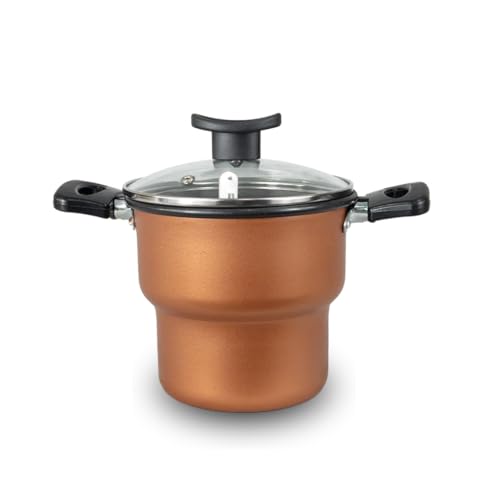Cuscuzeiro Teflon Antiaderente Tampa de Vidro 14cm (Bronze)