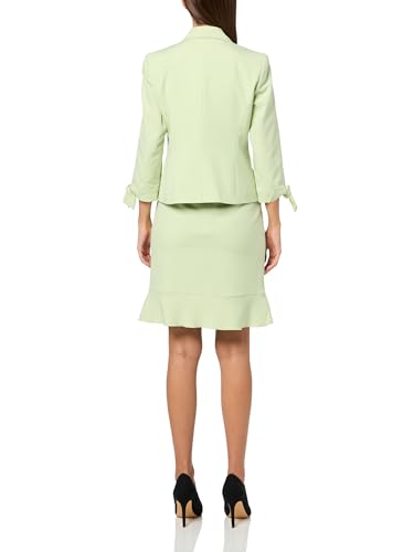 Le Suit Women's Celery Green Petite Jacket & Skirt Suit for Professional Style | Size 12P - Image 2