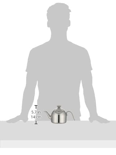 Korkmaz Droppa High-End Stainless Steel Induction-Ready Teapot with Tri-Ply Encapsulated Base (Small - 30 oz)