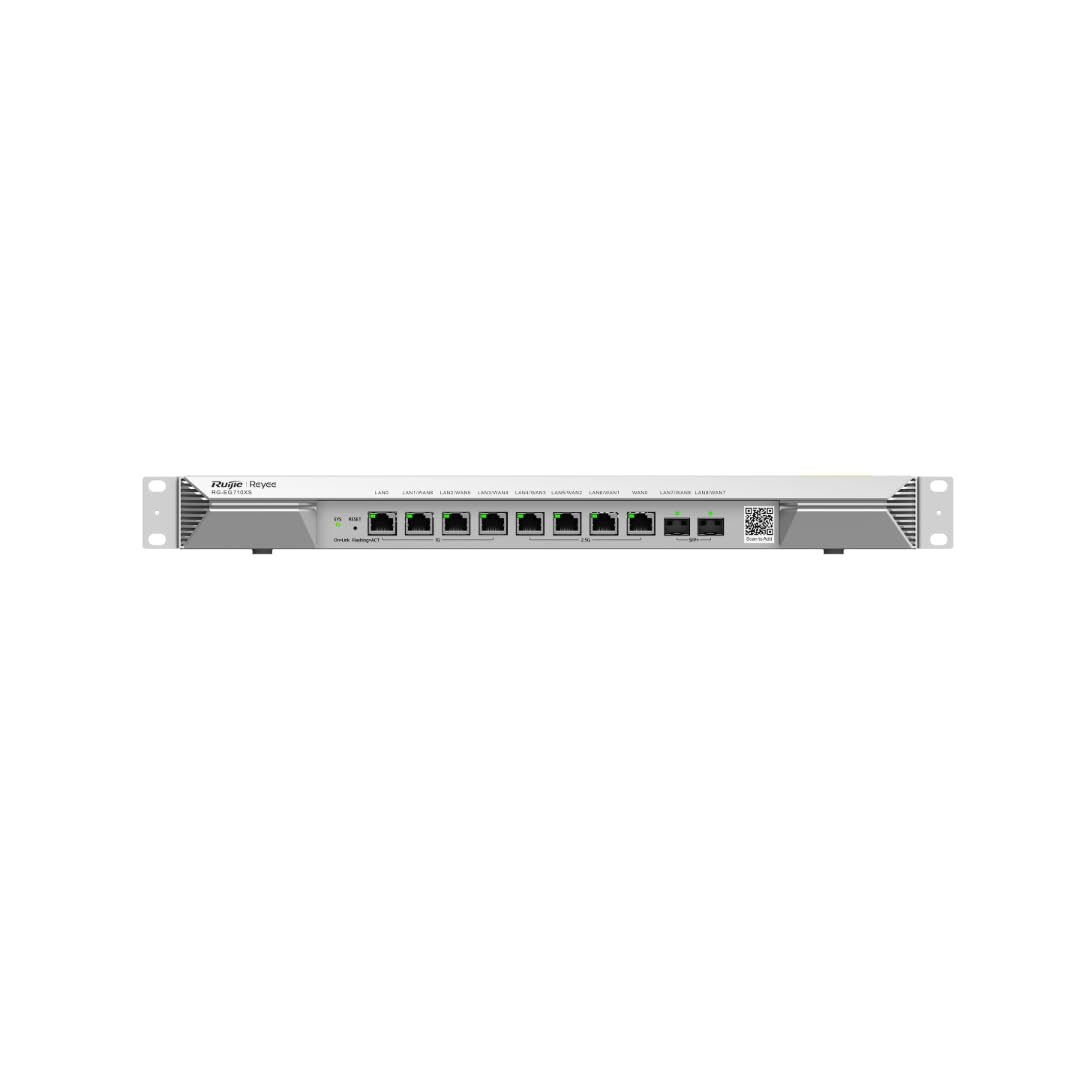 Ruijie Reyee RG-EG710XS Routeur VPN multi-Gigabit géré dans le cloud | Passerelle d'entreprise 10 ports | Débit 3 Gbit/s | Prend en charge jusqu'à 700 utilisateurs | Double SFP+ 10G | Multi-WAN |