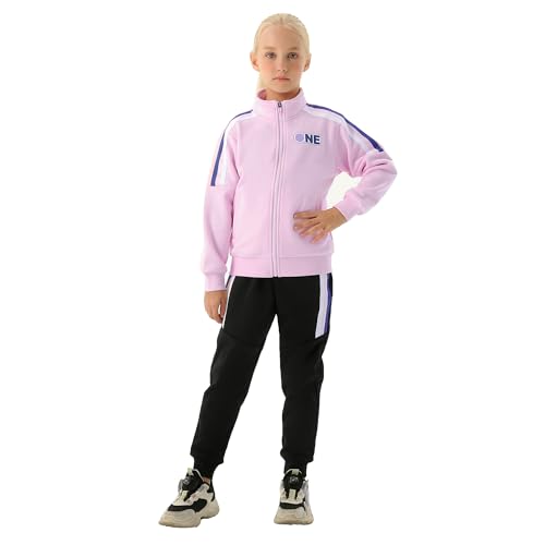 Danceair Girls Tracksuit 2 Piece Outfits Girls Sweatsuit Set Full Zip Jacket and Jogger Set Sweatpants Activewear Set3