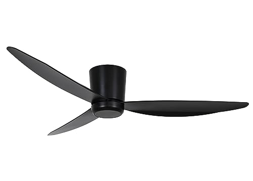 LUCCI AIR Array Deckenventilator mit 3 Flügeln, 6 Geschwindigkeiten und 137 cm Durchmesser, sehr leise und sparsam incl. Fernbedienung und Leuchtmittel (Schwarz)