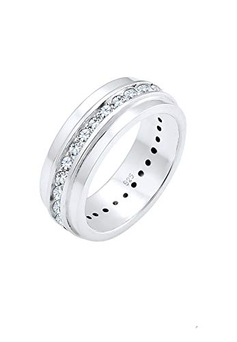 Elli Ring Classic Solitaire Crystals 925 Sterling Silver, N, Silver, Kristall