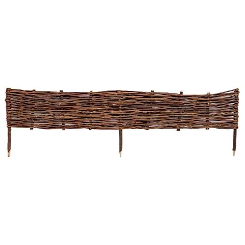 Willow Wicker Lawn Edging Fence (Large (120cm)) Cover