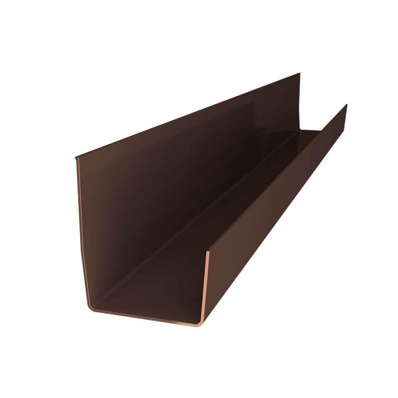 Renoplast® RK65 canalones de aluminio, 200 cm Marron rectangulares, canalón de desagüe de tejado perfiles de chapa, caseta de jardín cochera terraza