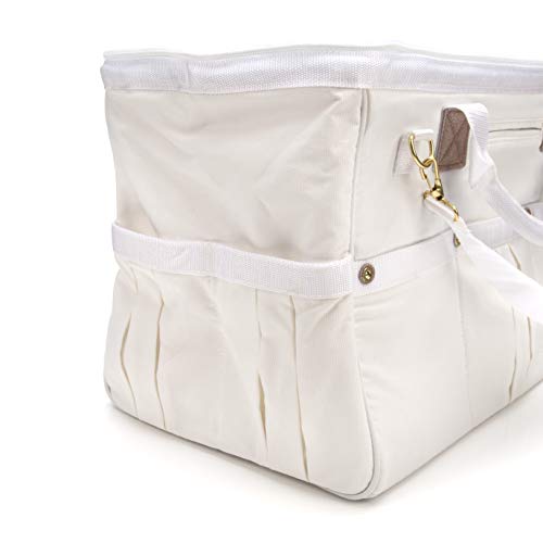 Dickies 20-Inch Durable Canvas Work Bag For Painters, Carpenters, And Builders, Heavy-Duty Zipper, Reinforced Handles, Exterior Pockets, Shoulder Strap, White #TOP3