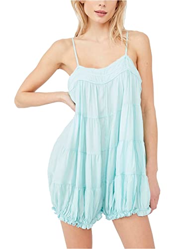 Free People Women’s Solid Crush Blush Romper Seawashed Small #TOP6