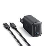 Anker Nano 100W Ladegerät, 100W MacBook Ladegerät, Netzteil für MacBook, iPad, iPhone 17/16, Galaxy, und alle USB-C Geräte, 1,8m USB-C Kabel inklusive (Schwarz)