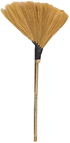 Balai en bambou de qualité supérieure tressage robuste doré 60cm