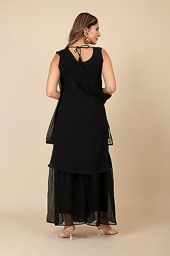 Image of TILKI FASHION Women's Embrodery Work Kurti With Sharara And Dupatta Set
