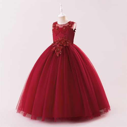 Flower Girl Dress Applique Tulle Dresses Wedding Guest Communion Birthday Party Pageant Baptism Princess Gown2