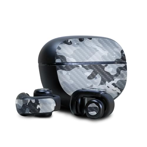 Image of Carbon Fiber Skin Compatible with Bose Ultra Open Earbuds - Gray Camouflage - Premium 3M Vinyl Protective Wrap Decal Cover - Easy to Apply | Crafted in The USA by MightySkins