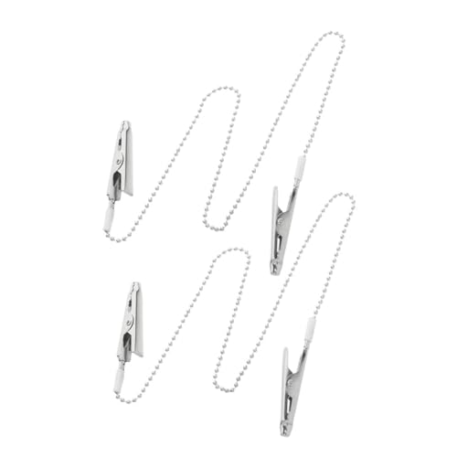 BRIGHTFUFU Stainless Steel Chain Scarf Napkin Neck Holder Eyeglasses Chain Napkin Lanyard Apron Clips