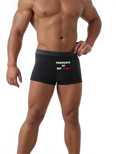 Men's Cotton Stretch Boxer Briefs Funny Gifts for Him Soft Breathable Daily Wear Anniversary Novelty Black2