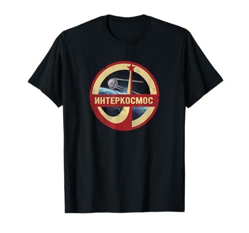 Sputnik Interkosmos Vintage Russische Buchtaben CCCP T-Shirt