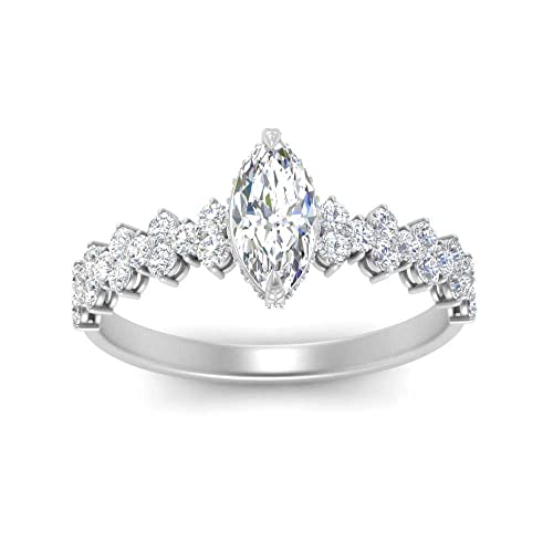 GIA Certified 1 Ctw Natural Diamond With Basket Accent Classic Engagement Ring For Women 14K Solid Gold 1/2 Carat Center VS1-SI2 Clarity & F-H Color (Premium Collection)2