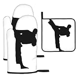 Taekwondo - Juego de 3 manoplas de horno para artes marciales, resistentes al calor, perfectas para...