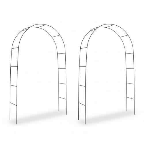 2.4M Garden Arch Trellis Arched Metal Tubular Frame Climbing Plant Archway – 1 Pack / 2 Pack (2 PACK)
