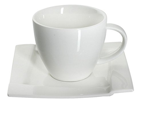 Dajar kubiko Juego de café de 12u00a0Piezas, Porcelana, Blanco, 46,5u00a0x 16u00a0x 9u00a0cm,u00a0u0096u00a0Unidades