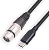 Cable XLR hembra a USB C, cable de micrófono USB C de 3.3 pies, conector adaptador USB tipo C a XLR hembra compatible con dispositivos USB tipo C para smartphone o MacBook 2