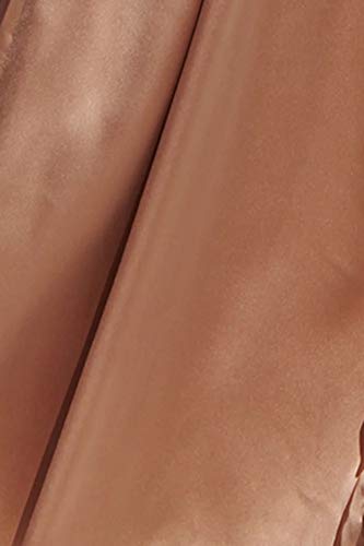 Yimeili Women\'s Satin Formal Dress Sexy Cowl Neck Backless Split Long Maxi Cocktail Party Wedding Guest Dress (L, Golden Cowl Neck) - Thumbnail 6