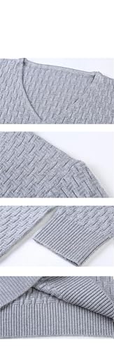 Solid Color Pullovers Men V Neck Sweater Men Long Sleeve Casual Tops2