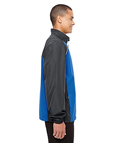 Afc Men's Lightweight Nylon Windbreaker Wind & Water Resistant Jacket (Royal/Carbon, Large) #TOP2