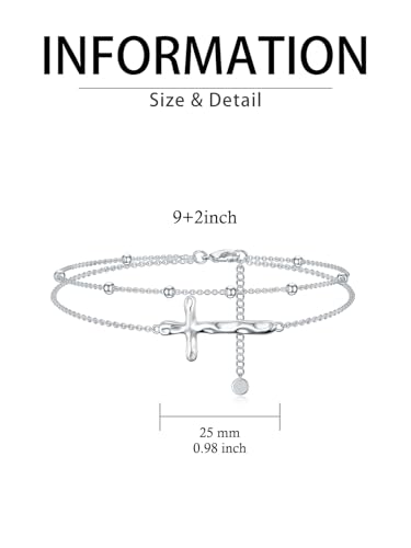 Image of 925 Sterling Silver Layered Ankle Bracelets for Women Jewelry Gifts | 925 Sterling Silver Layered Sea Turtles /Elephant /Wave Anklet Animal Bracelet Summer Ocean Beach Jewelry Gifts for Women