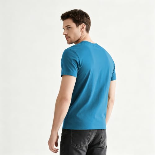 Image of ORJ 2 Pack Men t Shirts Crew Neck Short Sleeve Men's Undershirt Plain Polyester tee Bulk Stretch Soft Tees