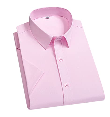 Chemise à manches courtes homme rose M REHJJDFD unie confortable