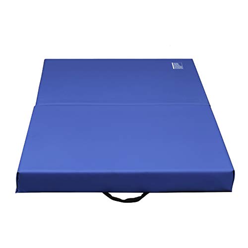 ZENOVA Folding Gymnastics Mat Super Thick Cushion PVC Leather Landing Mat 3'x6'x4'' for Team Sports Tumbling Workout Exercise