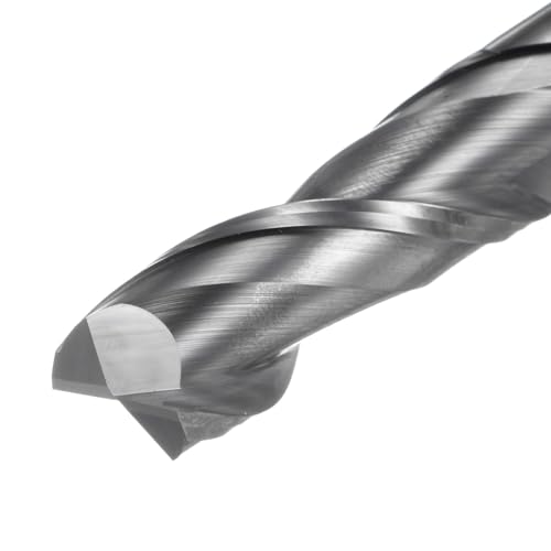 Image of uxcell Carbide Square End Mill, 5 /8 inch Diameter Uncoated 2 Flutes Milling Bit Cutter, for Aluminum Copper Non-Ferrous Metal, 5 /8 inch Shank 2-15 /32 inch Cut Length 6 inch Extra Long