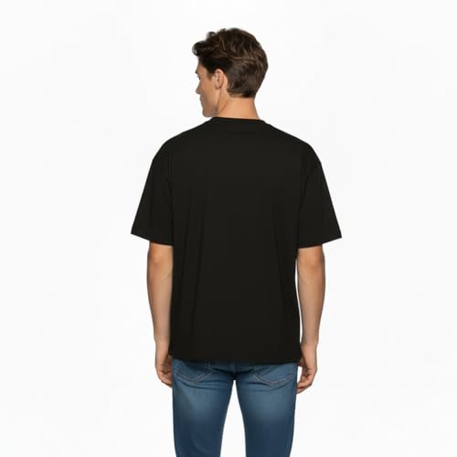 Image of Van Heusen Men's Premium Cotton Oversized Drop Shoulder Brand Logo T-Shirt